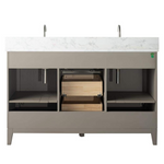 Vera Accent 60-in Double Sink Bathroom Vanity in Driftwood Grey with Engineered Marble Top, VA8060-DDG, CVH60D-DG, Retail: $1,388.00, FINAL PRICE: $999.99+ Tax