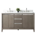 Vera Accent 60-in Double Sink Bathroom Vanity in Driftwood Grey with Engineered Marble Top, VA8060-DDG, CVH60D-DG, Retail: $1,388.00, FINAL PRICE: $999.99+ Tax