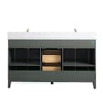Vera Accent 60-in Double Sink Bathroom Vanity in Vintage Green with Engineered Marble Top, VA8060-DVG, CVH60D-VG, Retail: $1,354.00, FINAL PRICE: $999.99 + Tax