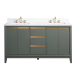 Vera Accent 60-in Double Sink Bathroom Vanity in Vintage Green with Engineered Marble Top, VA8060-DVG, CVH60D-VG, Retail: $1,354.00, FINAL PRICE: $999.99 + Tax