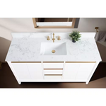 Vera Accent 60-in Double Sink Bathroom Vanity in White with Engineered Marble Top, VA8060-DW, CVH60D-W, Retail: $1,438.00, FINAL PRICE: $999.99+ Tax