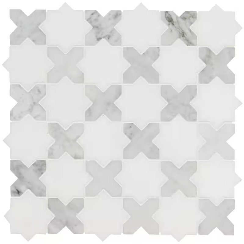 Vera Anne 12x12 Polished Marble Mesh-Mounted Mosaic Floor and Wall Tile, SMOT-VERAN-POL10MM, 9.7sf, 10 pcs, 49 lbs, FINAL PRICE: $11.99/pc, $119.90/box + Tax