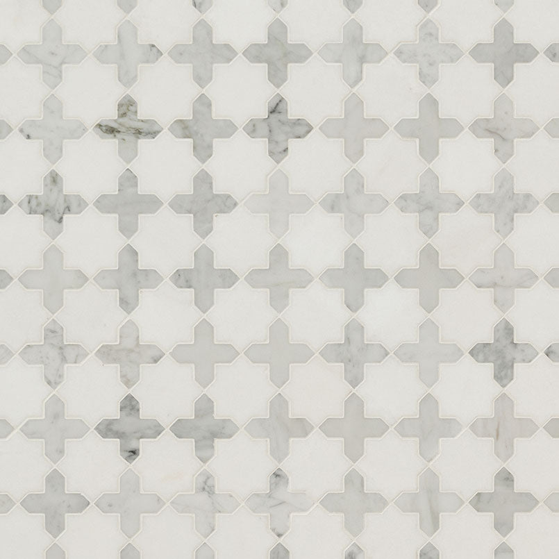 Vera Anne 12x12 Polished Marble Mesh-Mounted Mosaic Floor and Wall Tile, SMOT-VERAN-POL10MM, 9.7sf, 10 pcs, 49 lbs, FINAL PRICE: $11.99/pc, $119.90/box + Tax