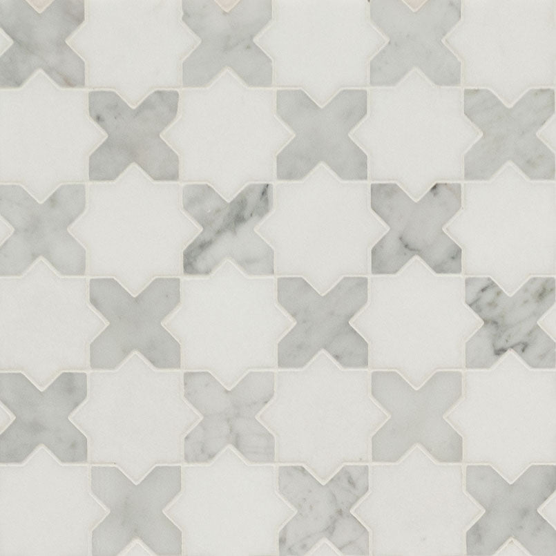 Vera Anne 12x12 Polished Marble Mesh-Mounted Mosaic Floor and Wall Tile, SMOT-VERAN-POL10MM, 9.7sf, 10 pcs, 49 lbs, FINAL PRICE: $11.99/pc, $119.90/box + Tax