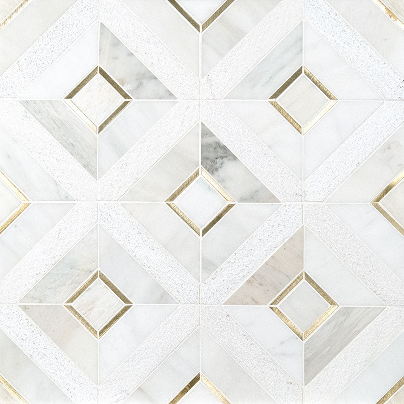 Verona Gold 12x12 Marble/Metal Mesh-Mounted Mosaic Floor and Wall Tile, SMOT-SMTL-VERGOL8MM, 9.8sf, 10 pcs, 7.78mm, 44 lbs, FINAL PRICE: $/sf, $/box + Tax