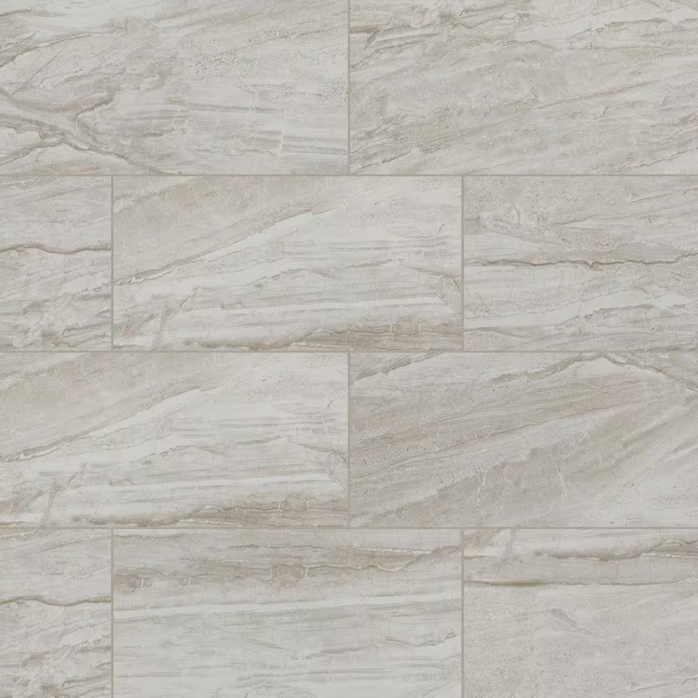 **PALLET SALE - 3 boxes (48 sqft) @ $0.39/sqft** Vigo Gris 12x24 Matte Ceramic Marble Look Floor and Wall Tile, NHDVIGRI1224, 9.65mm, 8pcs, 61.6 lbs, 16sf, Retail: $0.89/sf, $14.22/box, FINAL PRICE: $0.79/sf, $12.64 + Tax