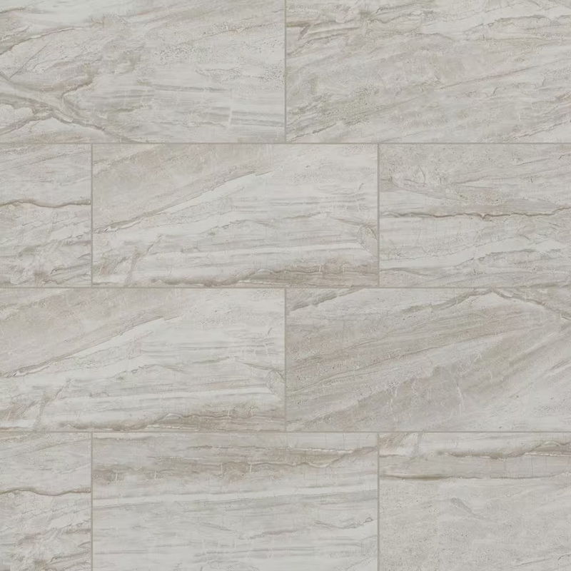 **PALLET SALE - 3 boxes (48 sqft) @ $0.39/sqft** Vigo Gris 12x24 Matte Ceramic Marble Look Floor and Wall Tile, NHDVIGRI1224, 9.65mm, 8pcs, 61.6 lbs, 16sf, Retail: $0.89/sf, $14.22/box, FINAL PRICE: $0.79/sf, $12.64 + Tax