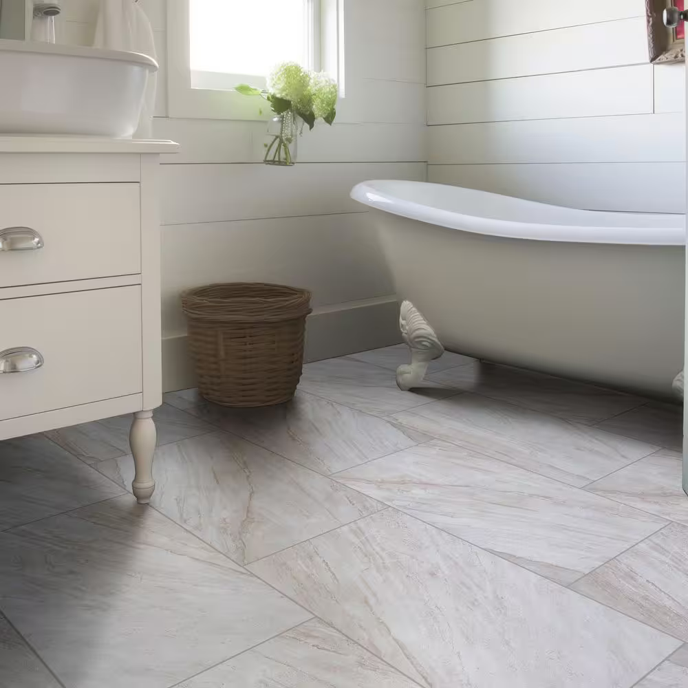 **PALLET SALE - 3 boxes (48 sqft) @ $0.39/sqft** Vigo Gris 12x24 Matte Ceramic Marble Look Floor and Wall Tile, NHDVIGRI1224, 9.65mm, 8pcs, 61.6 lbs, 16sf, Retail: $0.89/sf, $14.22/box, FINAL PRICE: $0.79/sf, $12.64 + Tax