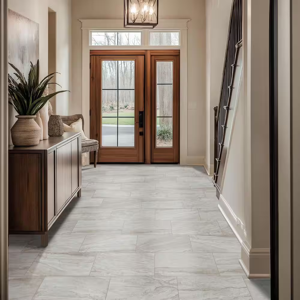 **PALLET SALE - 3 boxes (48 sqft) @ $0.39/sqft** Vigo Gris 12x24 Matte Ceramic Marble Look Floor and Wall Tile, NHDVIGRI1224, 9.65mm, 8pcs, 61.6 lbs, 16sf, Retail: $0.89/sf, $14.22/box, FINAL PRICE: $0.79/sf, $12.64 + Tax