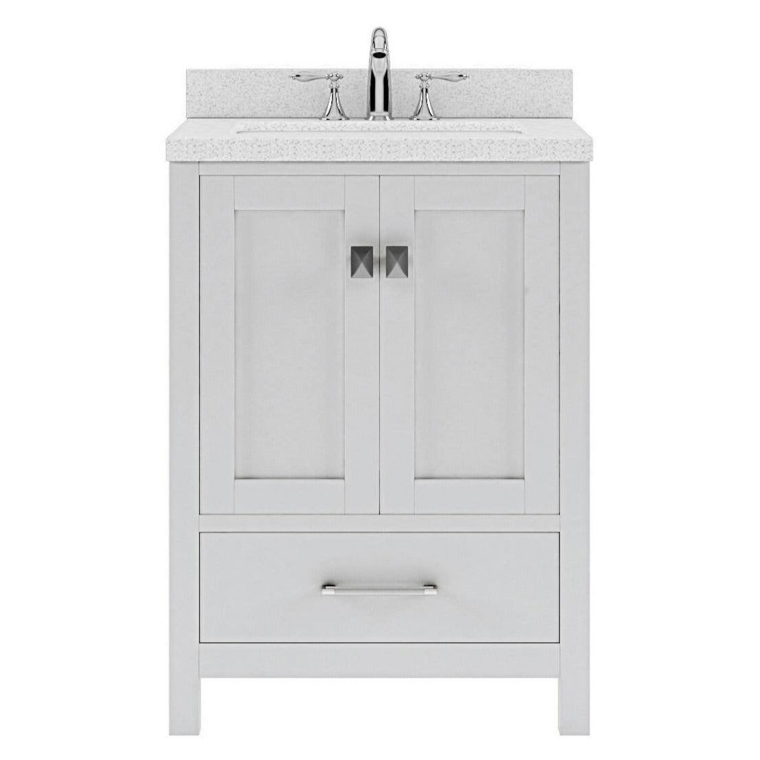 Caroline Avenue 24-in White Undermount Single Sink Bathroom Vanity with Dazzle White Quartz Top, GS-50024-DWQSQ-WH, FINAL PRICE $