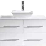 Marsala 35-in White Single Sink Floating Bathroom Vanity with White Engineered Stone Top, MS-565-WM-WH