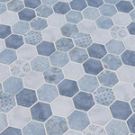 Vista Azul Hexagon 11x13 Patterned Glass Mesh-Mounted Mosaic, SMOT-GLS-VISAZU6MM, 14.7sf, 15 pcs, 45 lbs, FINAL PRICE: $6.99/pc, $104.85/box + Tax