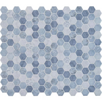 Vista Azul Hexagon 11x13 Patterned Glass Mesh-Mounted Mosaic, SMOT-GLS-VISAZU6MM, 14.7sf, 15 pcs, 45 lbs, FINAL PRICE: $6.99/pc, $104.85/box + Tax