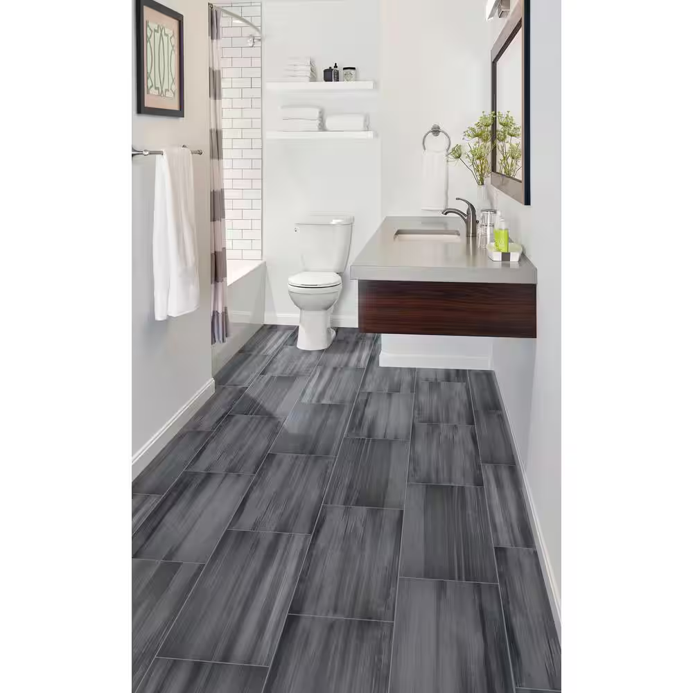 Watercolor Graphite 12x24 Matte Porcelain Limestone Look Floor and Wall Tile, NWATGRA1224, 8.89mm, 6pcs, 46 lbs, 12sf, Retail: $3.99/sf, FINAL PRICE: $1.99/sf, $23.88 + Tax