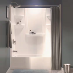 Aquatic A2 8 in. x 24 in. x 62 in. 2-piece Direct-to-Stud Shower Wall Panels in White, 2462CSW-AW, 2561108