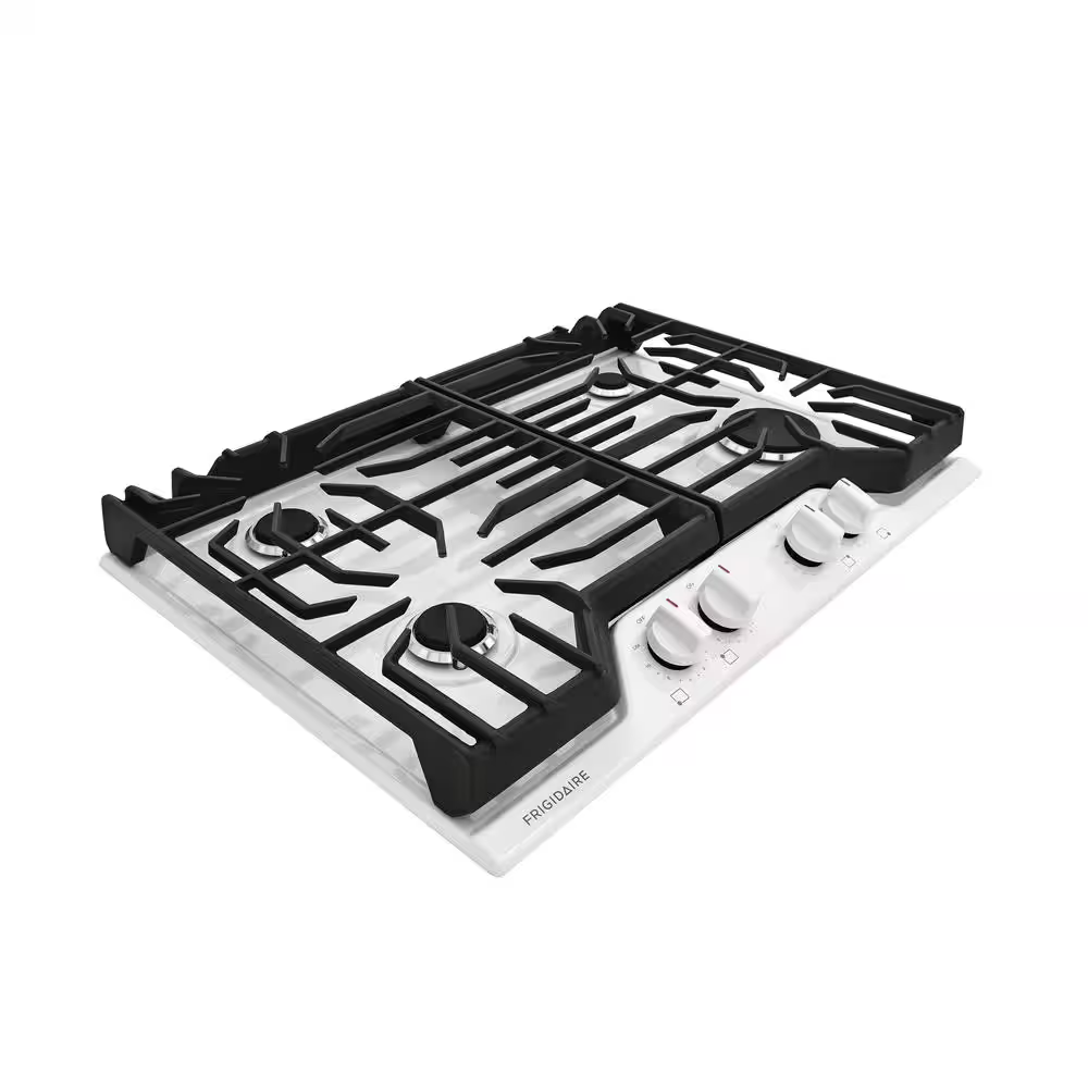 Frigidaire 30-in 4 burners White Gas Cooktop, FCCG3027AW *JR2510, Retail: $949.00, FINAL PRICE: $479.99 + TAX