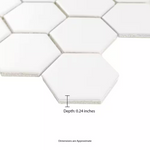 **PER PCS** White 2 in. Hexagon 10.6 x 11 Matte Porcelain Mesh-Mounted Mosaic, NHDWHI2X2HEXC, 6.35mm, 16pcs, 29.28 lbs, 12.96sf, Retail: $3.61/pc, FINAL PRICE: $1.99/pc + Tax