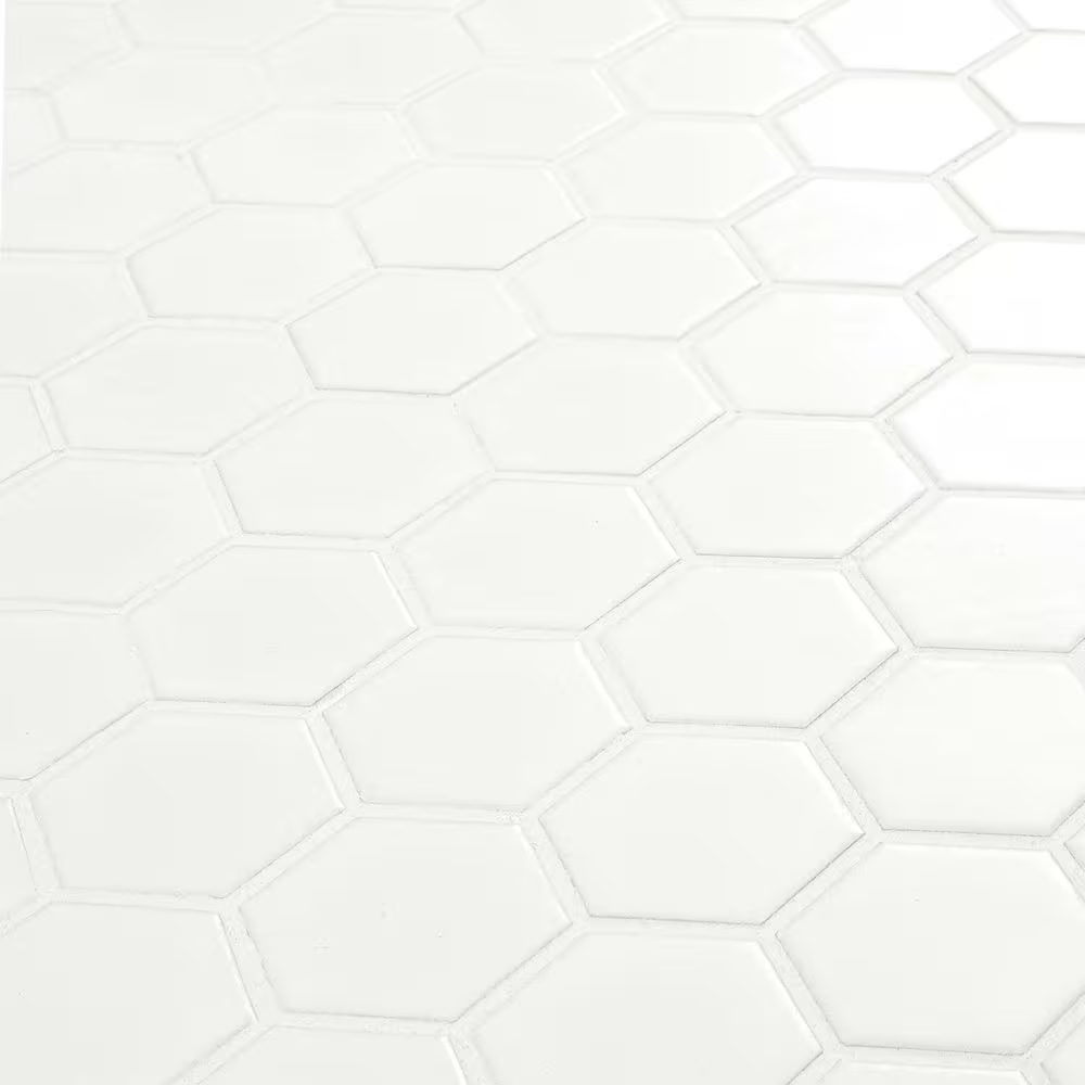 **PER PCS** White 2 in. Hexagon 10.6 x 11 Matte Porcelain Mesh-Mounted Mosaic, NHDWHI2X2HEXC, 6.35mm, 16pcs, 29.28 lbs, 12.96sf, Retail: $3.61/pc, FINAL PRICE: $1.99/pc + Tax