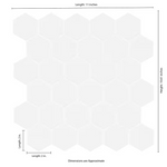 **PER PCS** White 2 in. Hexagon 10.6 x 11 Matte Porcelain Mesh-Mounted Mosaic, NHDWHI2X2HEXC, 6.35mm, 16pcs, 29.28 lbs, 12.96sf, Retail: $3.61/pc, FINAL PRICE: $1.99/pc + Tax