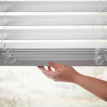 58x72 White 2in Faux Wood Cordless Blinds