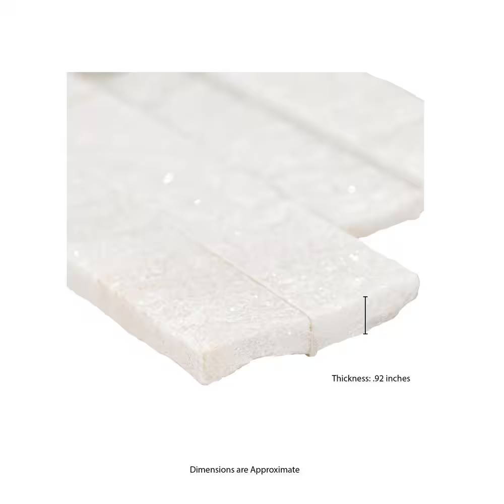 Arctic White 6x24 Ledger Panel Marble Wall Tile, LPNLQARCWHI624, 6sf, 6 pcs, 25mm, 65 lbs, FINAL PRICE: $6.49/sf, $38.94/box + Tax