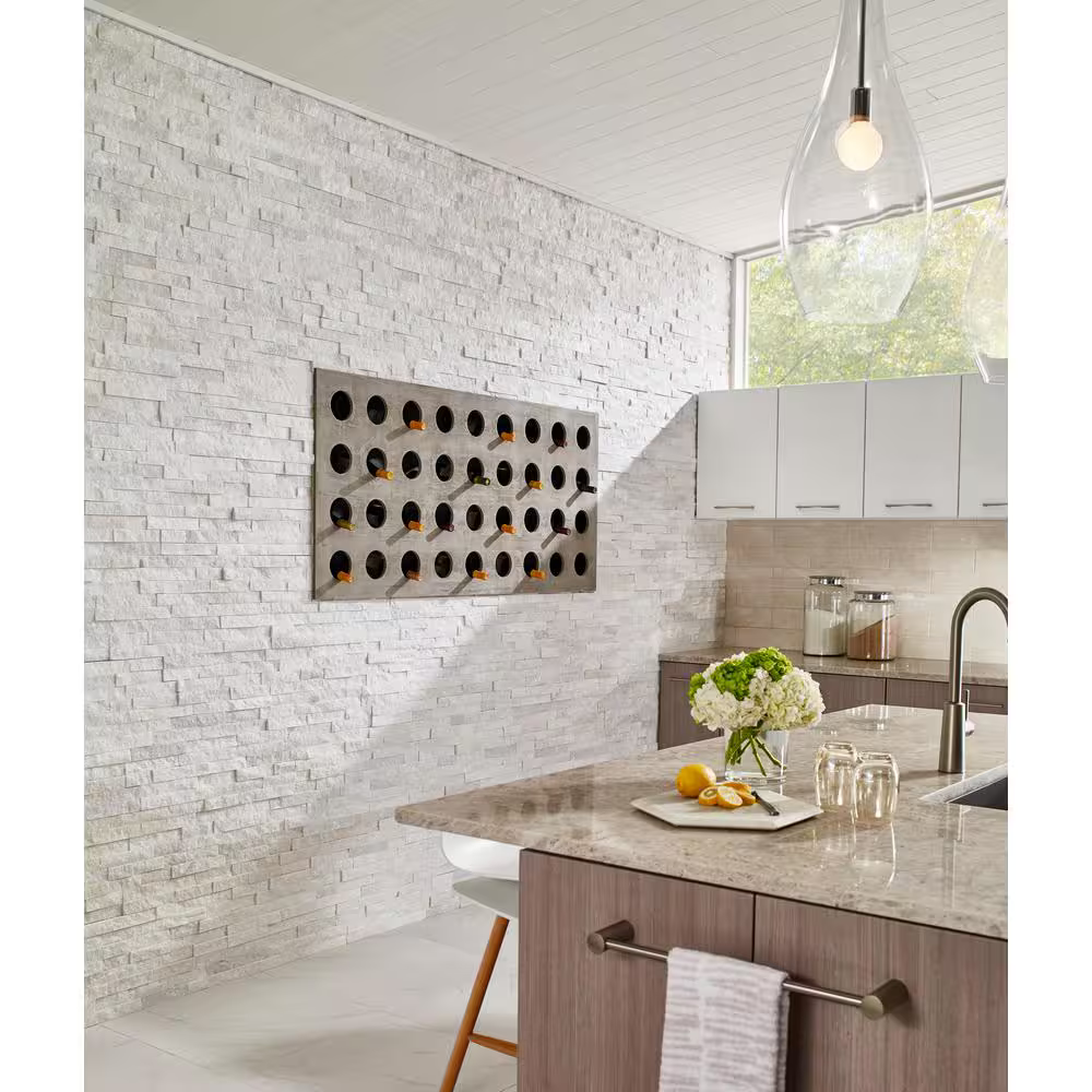 Arctic White 6x24 Ledger Panel Marble Wall Tile, LPNLQARCWHI624, 6sf, 6 pcs, 25mm, 65 lbs, FINAL PRICE: $6.49/sf, $38.94/box + Tax