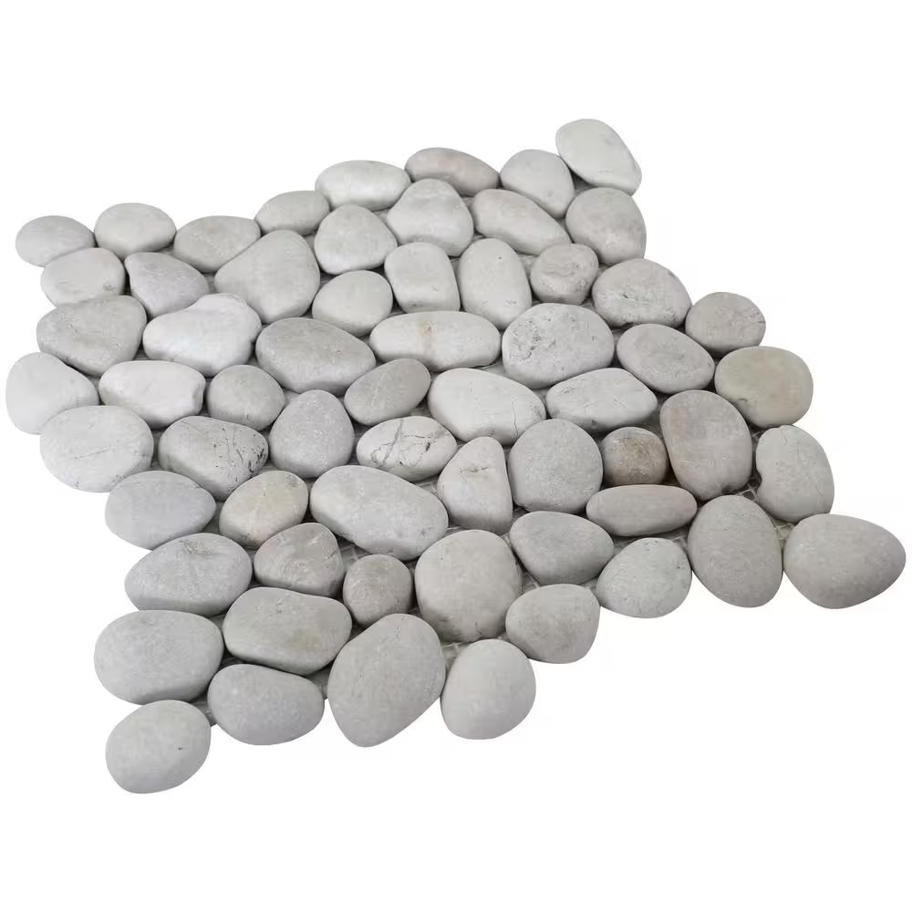 White Pebble 12x12 Stone Floor and Wall Tile Mosaic, 10.2sf, 10pcs, 45 lbs, FINAL PRICE: $5.99/pc, $59.90/box + Tax