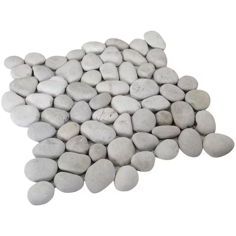 White Pebble 12x12 Stone Floor and Wall Tile Mosaic, 10.2sf, 10pcs, 45 lbs, FINAL PRICE: $5.99/pc, $59.90/box + Tax