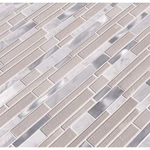 White Wave Interlocking 12x12 Stone/Glass/Metal Mesh-Mounted Mosaic, SMOT-SGLSMTIL-WHTWA4MM, 20sf, 20 pcs, 30 lbs, FINAL PRICE: $2.99/pc, $59.80/box + Tax