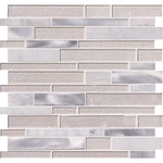 White Wave Interlocking 12x12 Stone/Glass/Metal Mesh-Mounted Mosaic, SMOT-SGLSMTIL-WHTWA4MM, 20sf, 20 pcs, 30 lbs, FINAL PRICE: $2.99/pc, $59.80/box + Tax