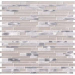 White Wave Interlocking 12x12 Stone/Glass/Metal Mesh-Mounted Mosaic, SMOT-SGLSMTIL-WHTWA4MM, 20sf, 20 pcs, 30 lbs, FINAL PRICE: $2.99/pc, $59.80/box + Tax