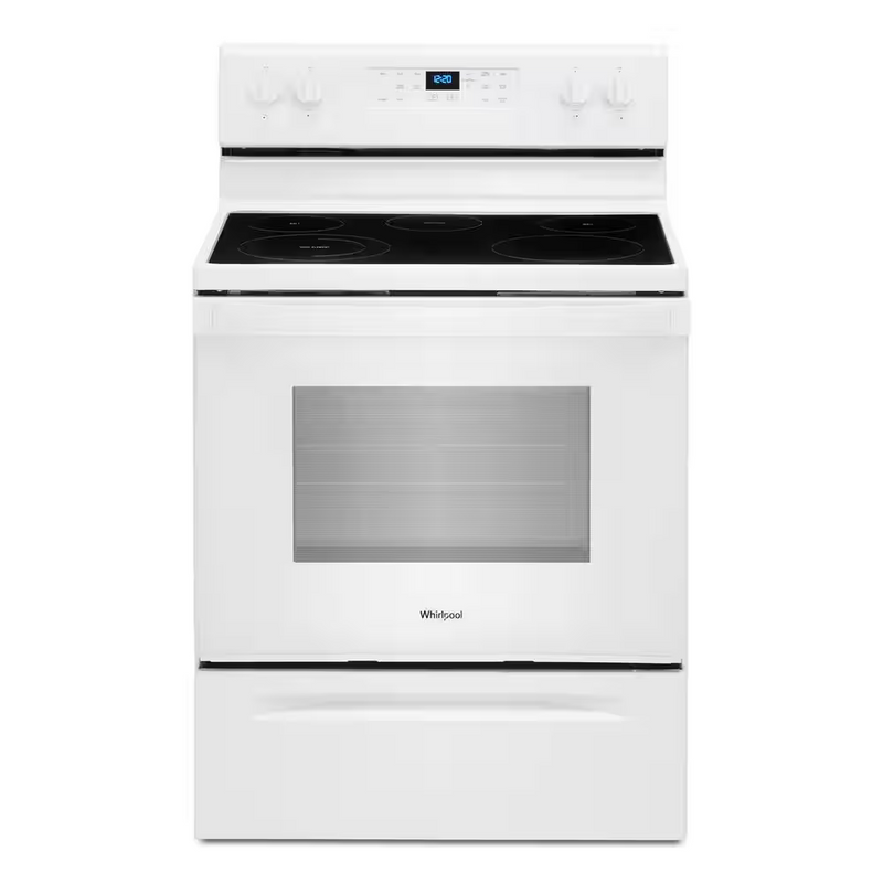 Whirlpool 30-in Glass Top 5 Elements 5.3-cu ft Self-Cleaning Freestanding Electric Range (White), WFE525S0HW/1 *JR2507, Retail: $943.99, FINAL PRICE: $599.99 + TAX