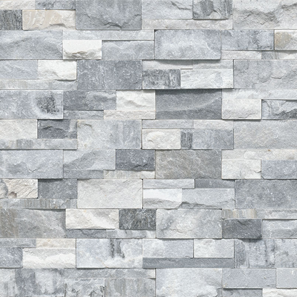 ** PALLET SALE : 4 boxes (18sf) @ $2.22/sf ** Alaska Gray XL Stacked Stone Panels 9x24, 19mm, 4.5sf, 49.59 lbs, 3pcs, Loc: MT9-C