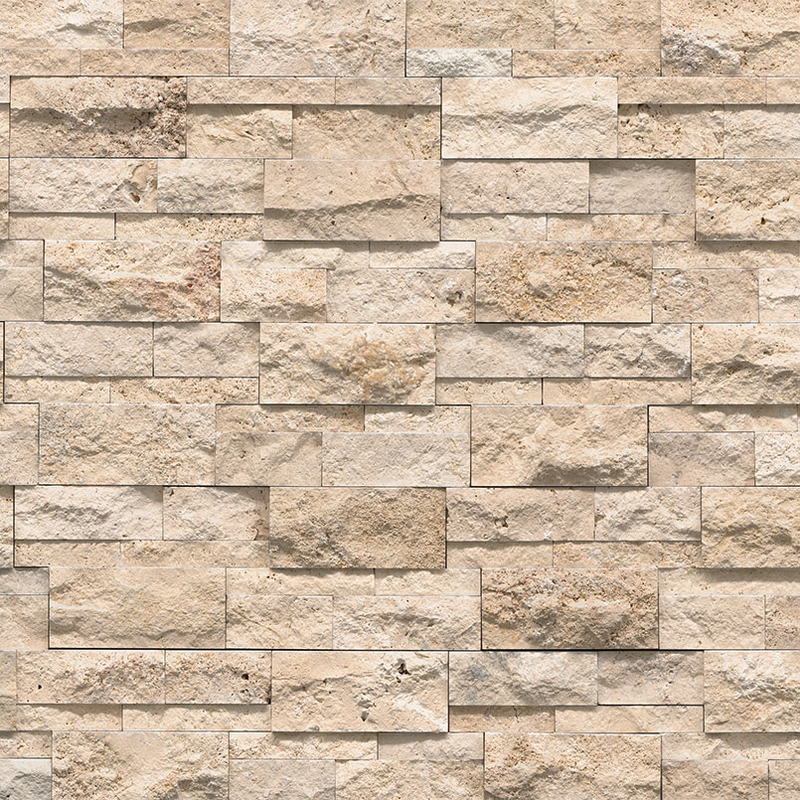 ** PALLET SALE: 4 boxes (18sf) @ $2.22/sf ** Roman Beige XL Stacked Stone Panels 9x24, 19mm, 4.5sf, 49.59 lbs, 3pcs Loc: MT9-C