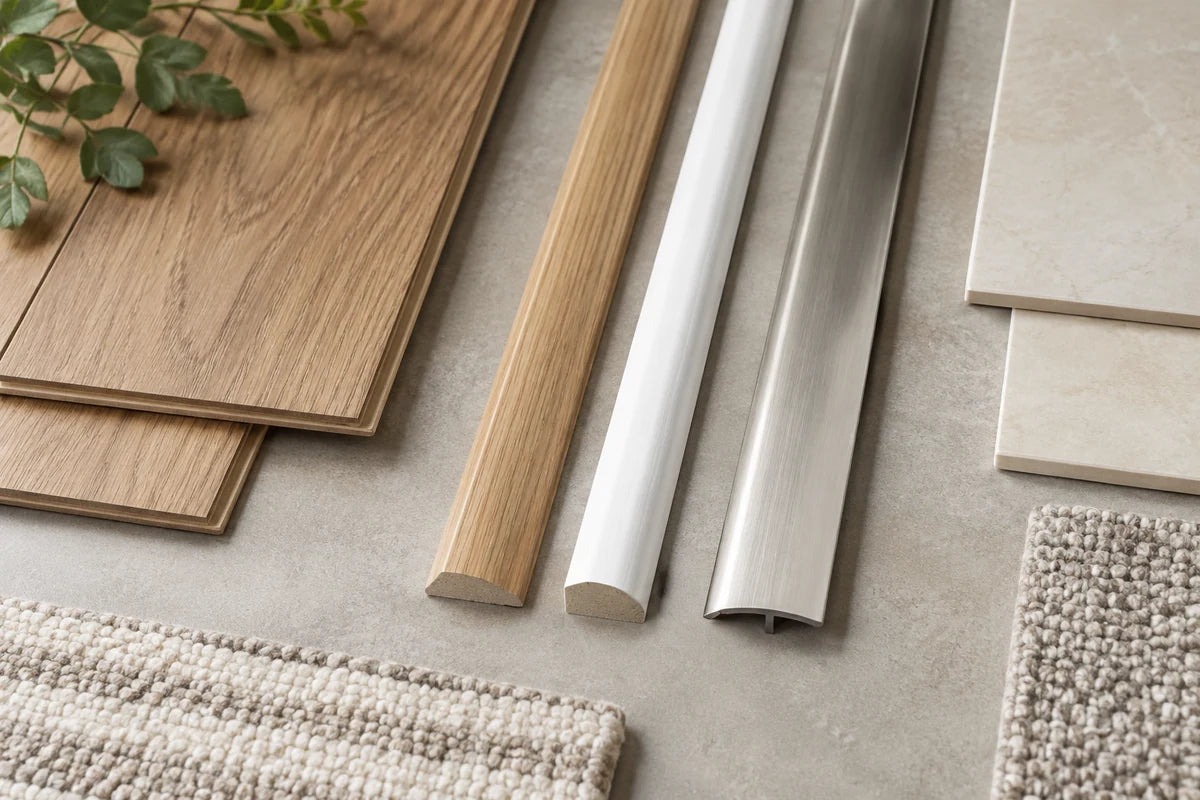 Flooring transition profiles between wood and tile