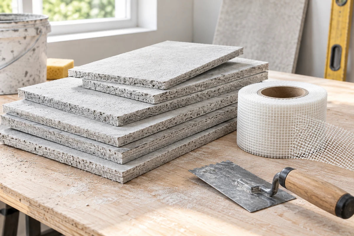 Floor preparation materials beside cement backer board