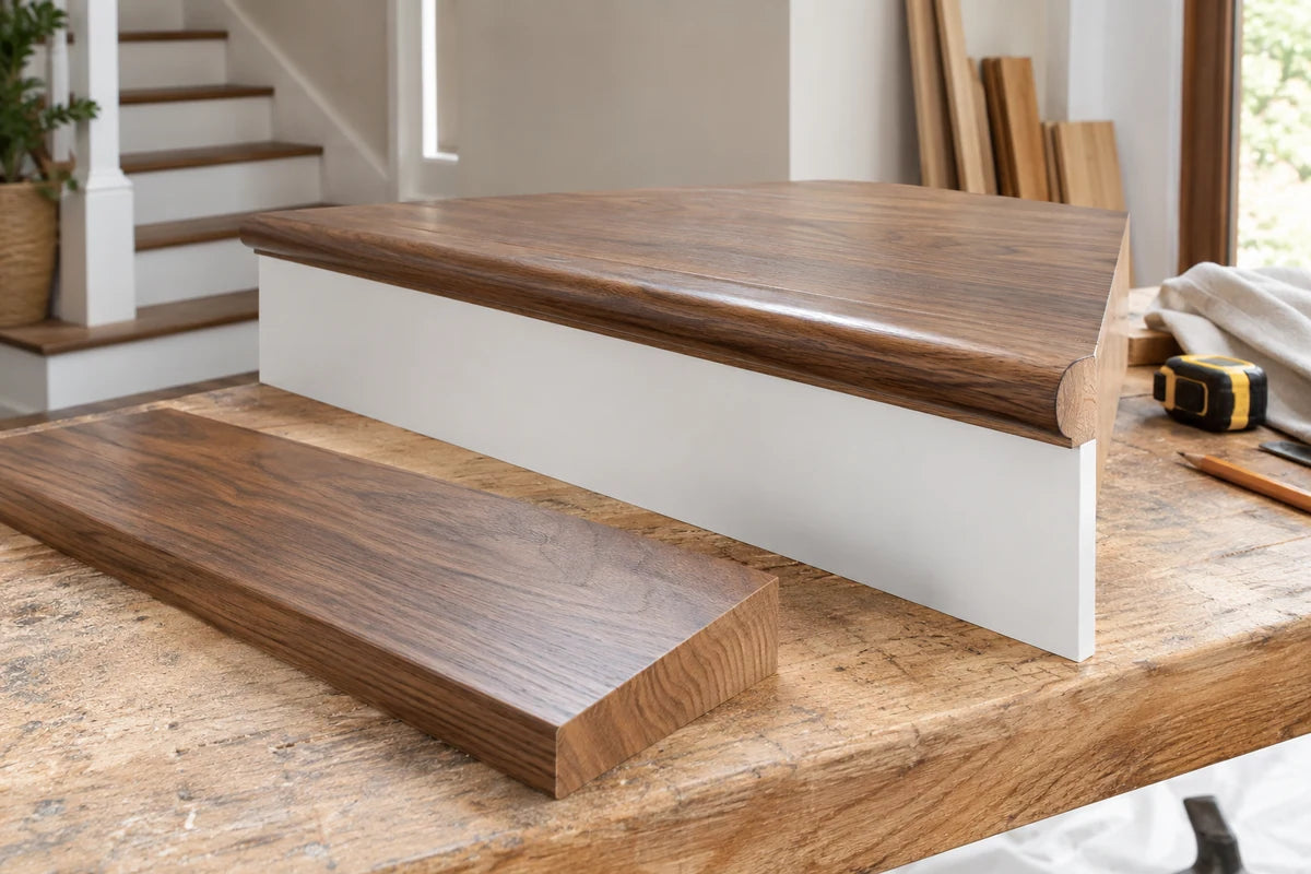 Walnut stair nosing and riser samples