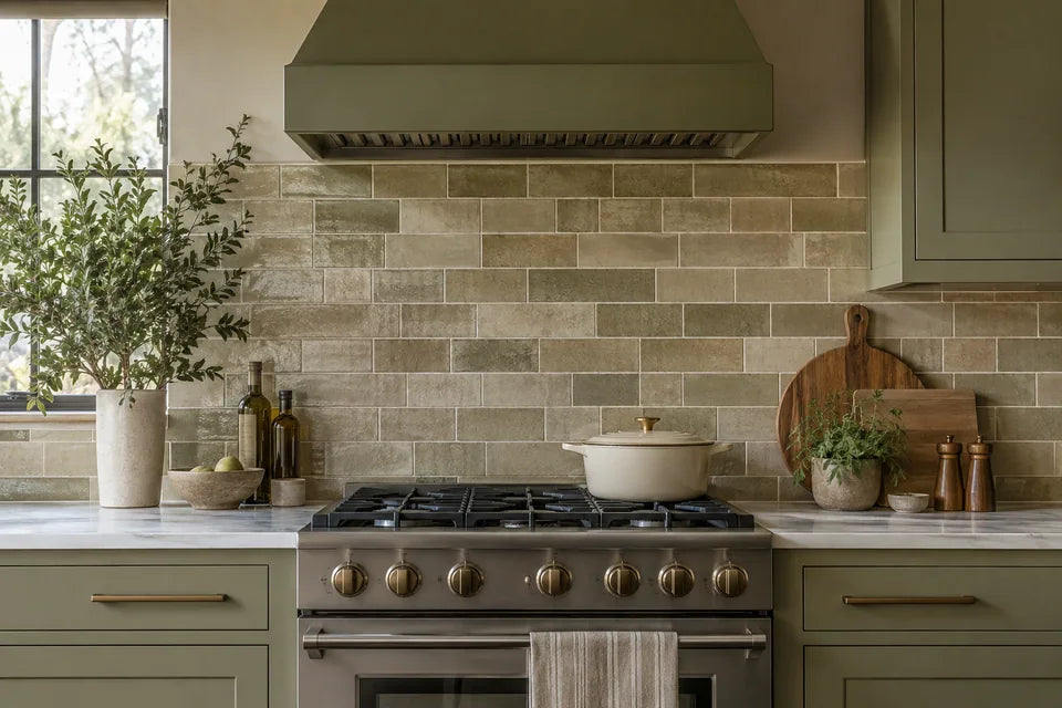Kitchen backsplash in a kitchen interior