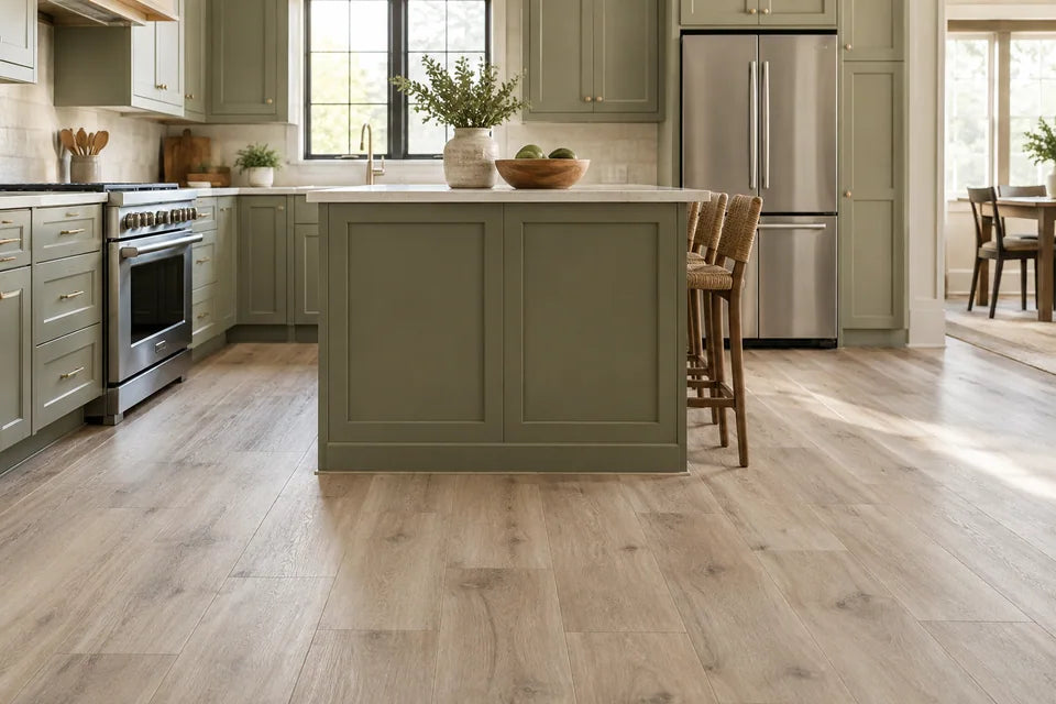 Kitchen floor in a kitchen interior